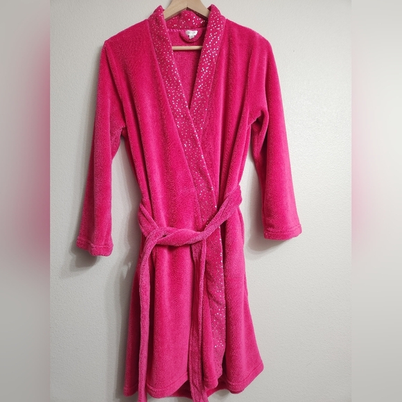 Ulta Beauty Other - Ulta Beauty Robe S/M Bright Pink Soft Plush Bath Wrap Belted With Sparkles